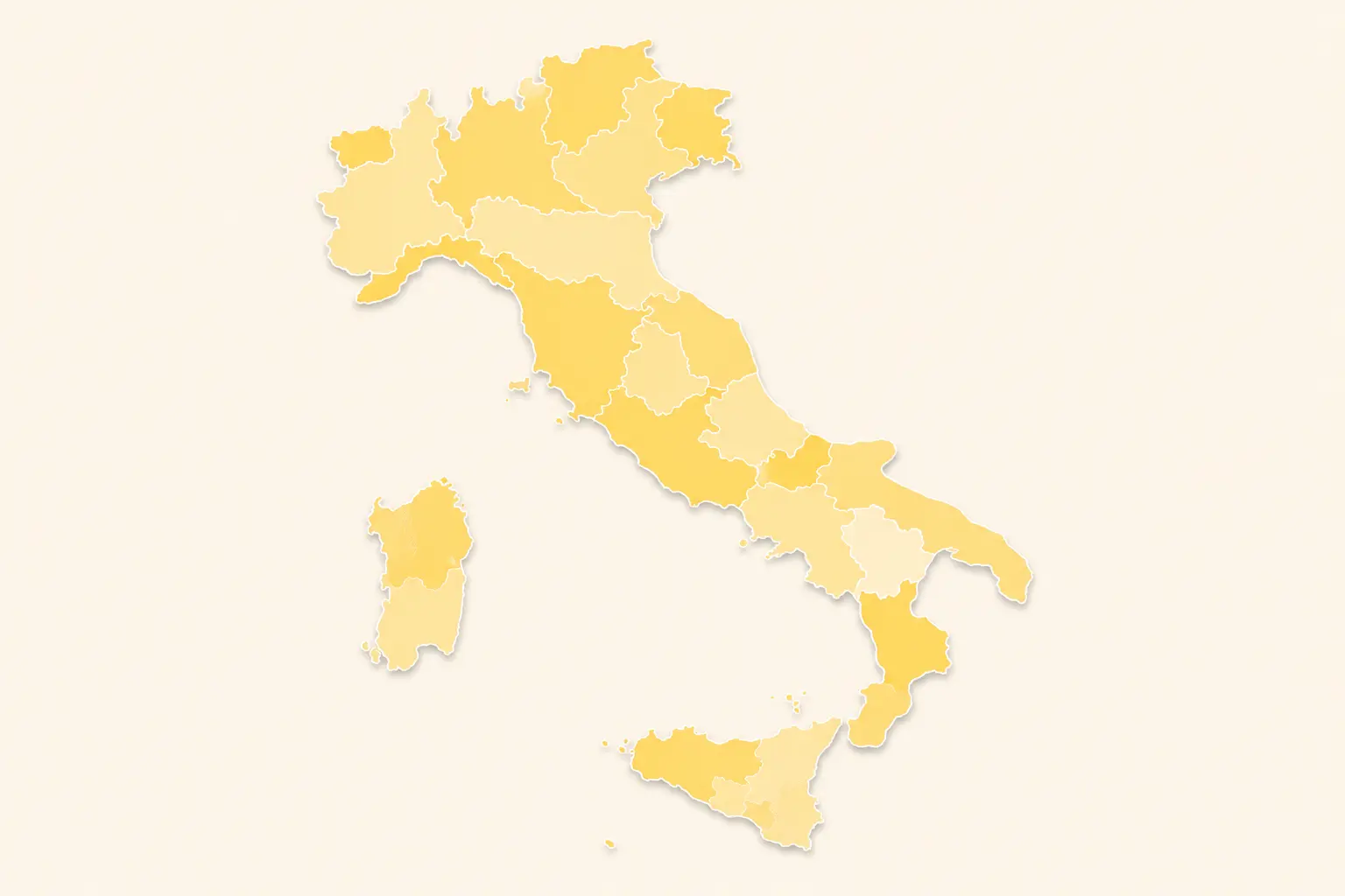 Mappa dell'Italia con le regioni coperte dal servizio di pronto intervento idraulico