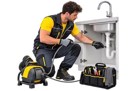 Tecnico che monta una vasca da bagno